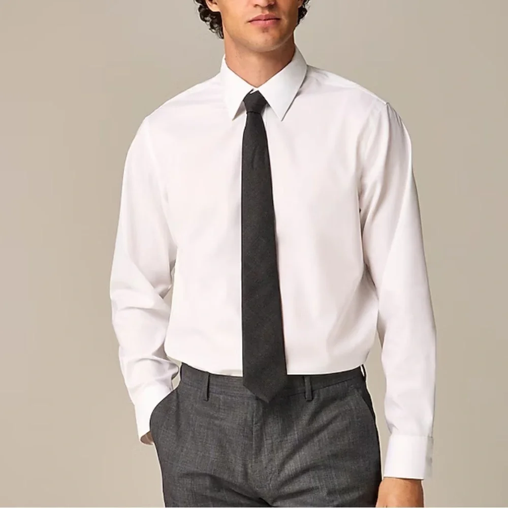 J crew white Slim Bowery performance stretch dress shirt with spread collar